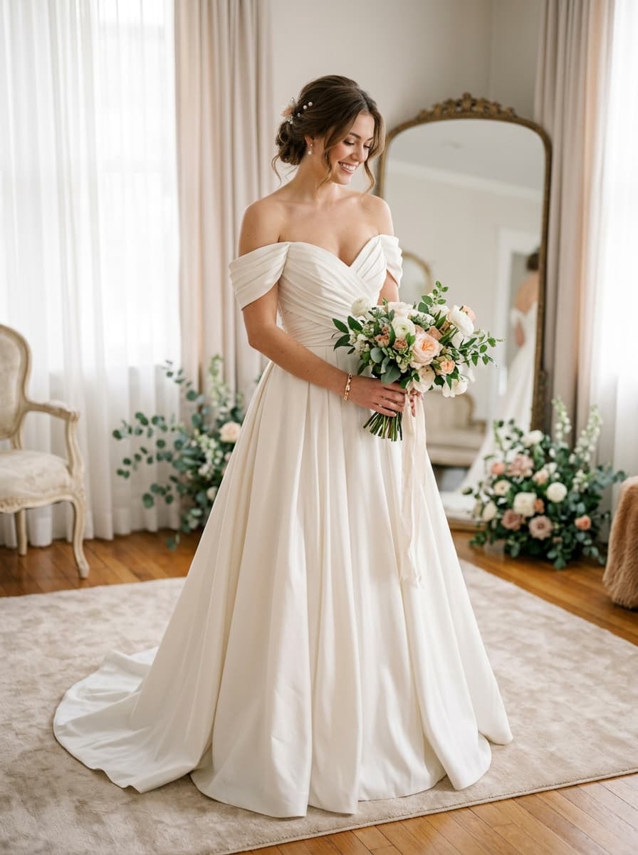 Result — off-shoulder gown
